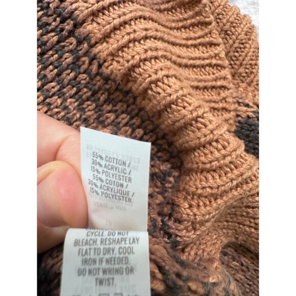 Aerie oversized crew neck knit sweater drop shoulder cheetah leopard print sz XS - Picture 5 of 6